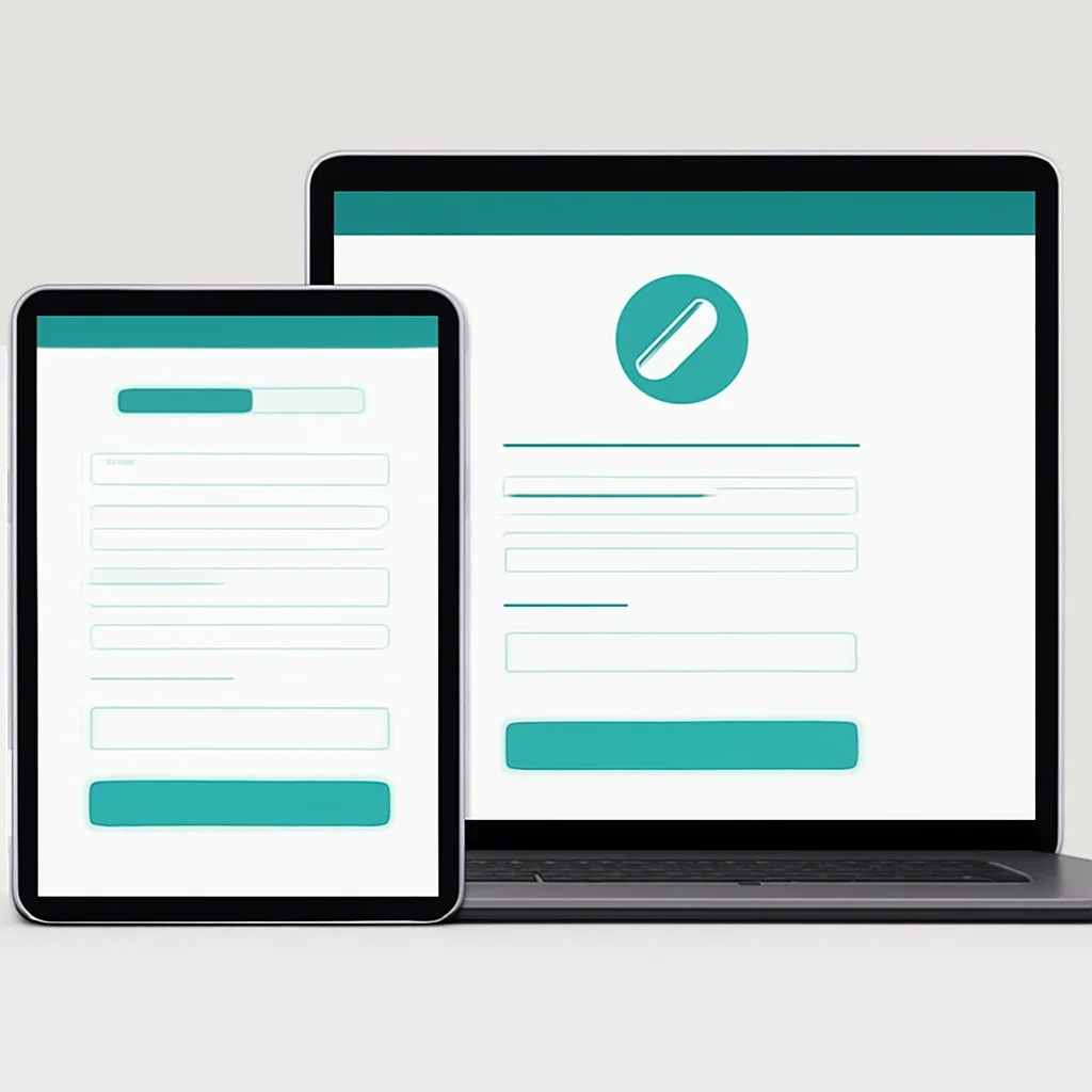 Tablet screen showing an online pharmacogenetic testing order form