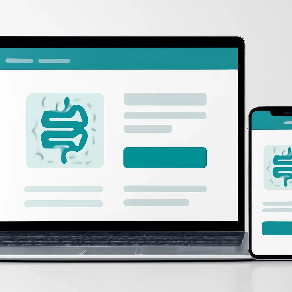 Online microbiome testing order page shown on laptop and phone screens