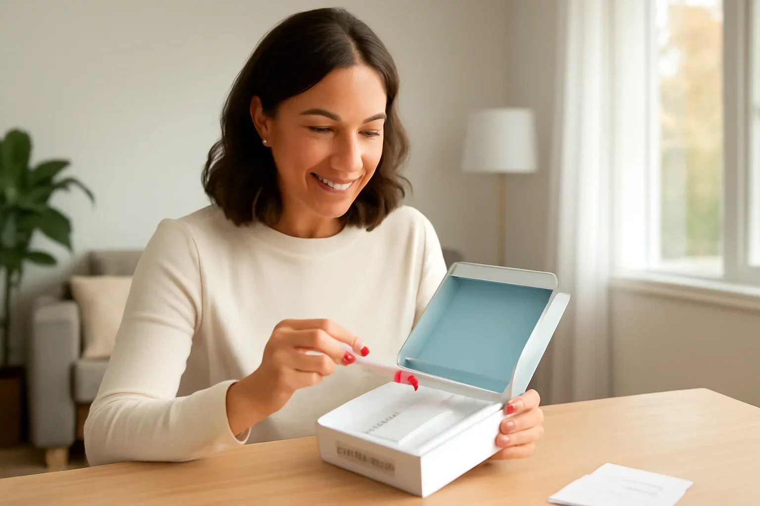 Person opening an at-home microbiome testing kit in Canada