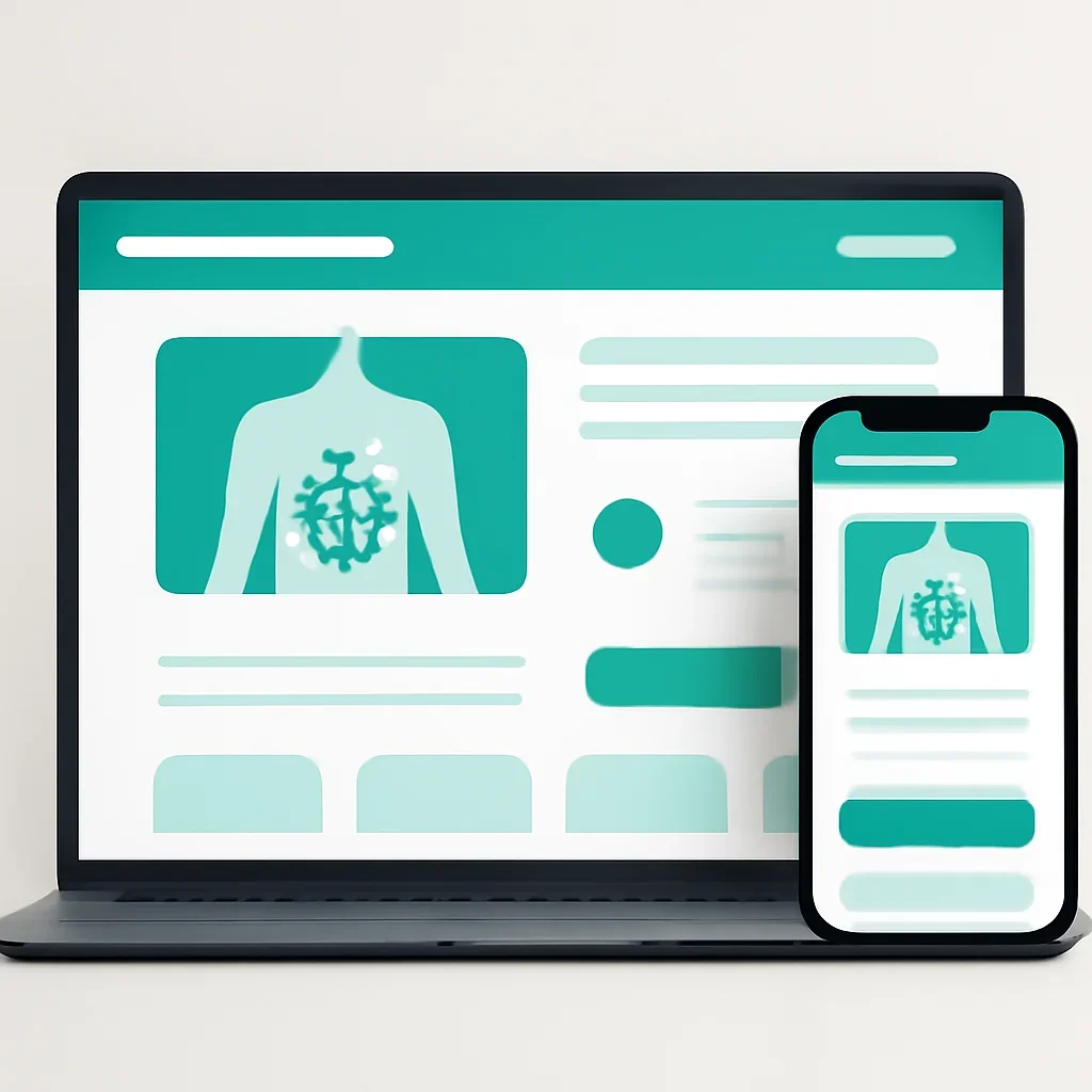 Online microbiome testing order page shown on laptop and phone screens
