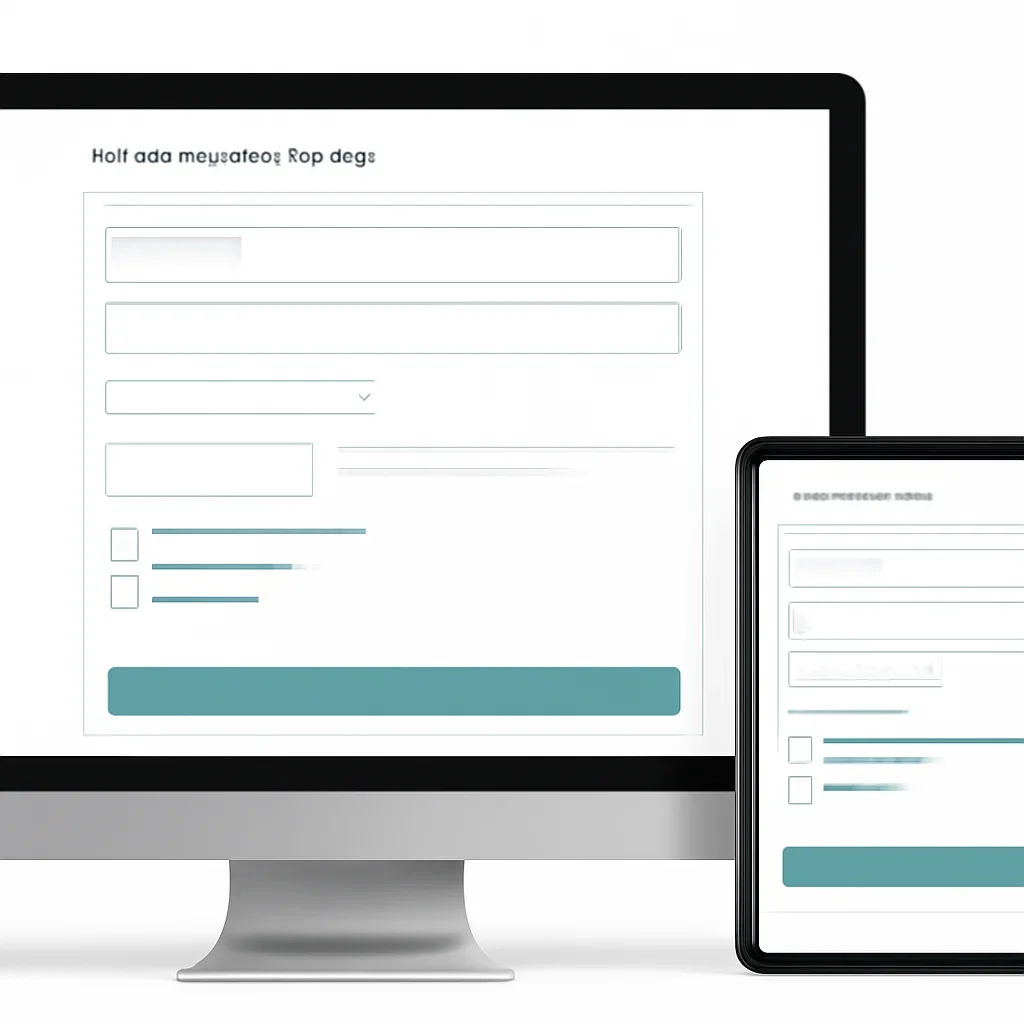 Tablet screen showing an online pharmacogenetic testing order form