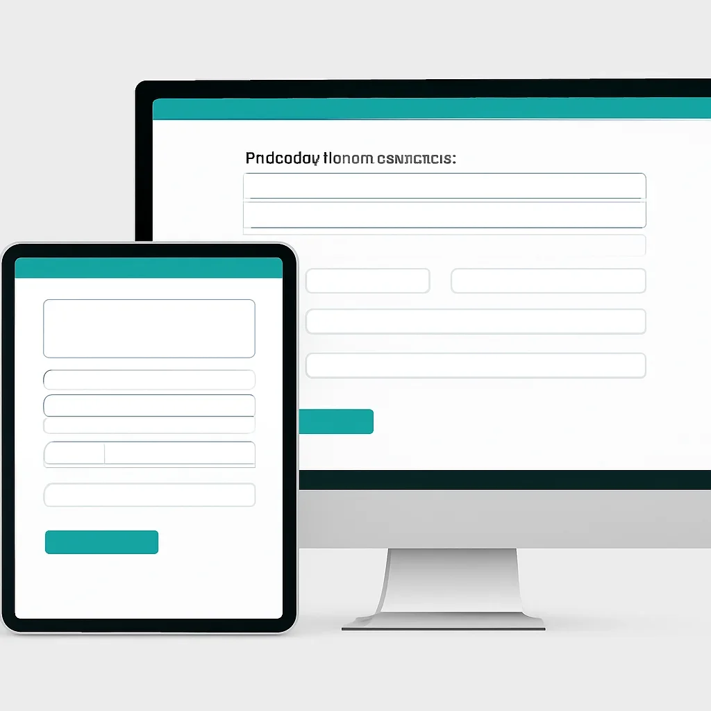 Tablet screen showing an online pharmacogenetic testing order form