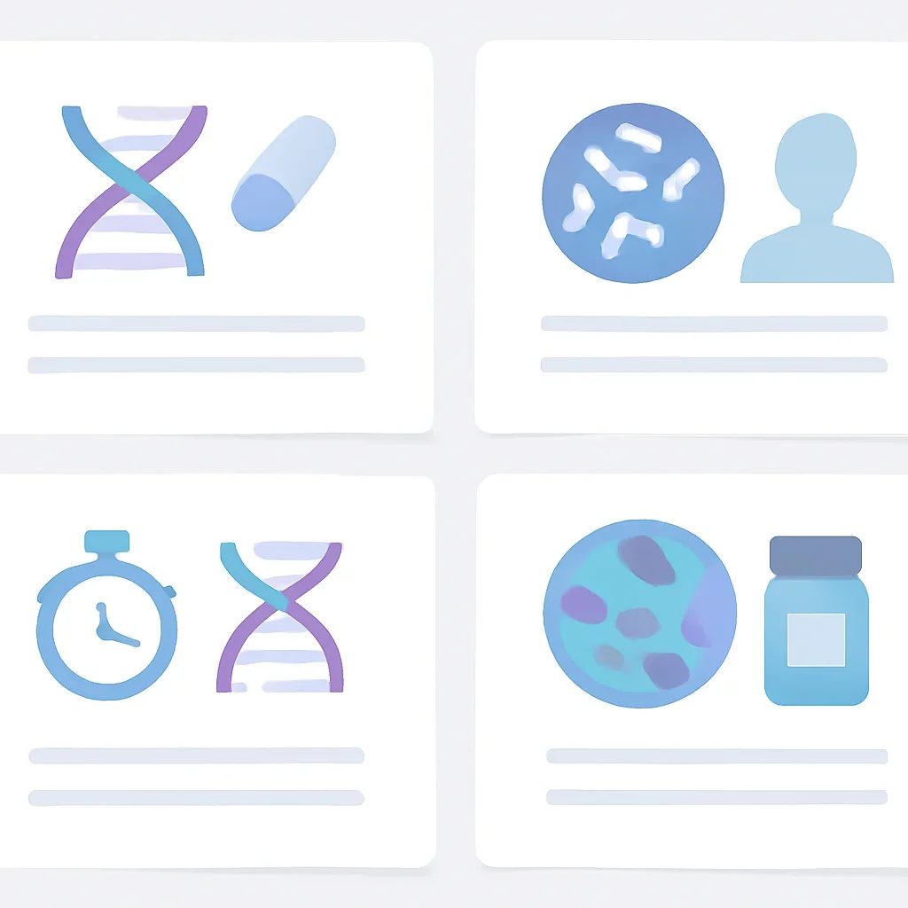 Article archive layout for pharmacogenetic and microbiome topics