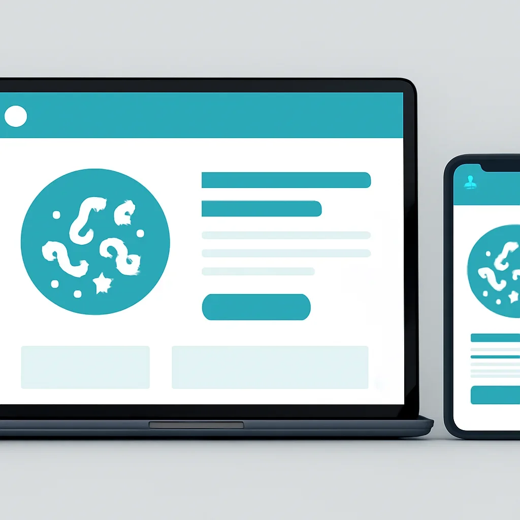 Online microbiome testing order page shown on laptop and phone screens