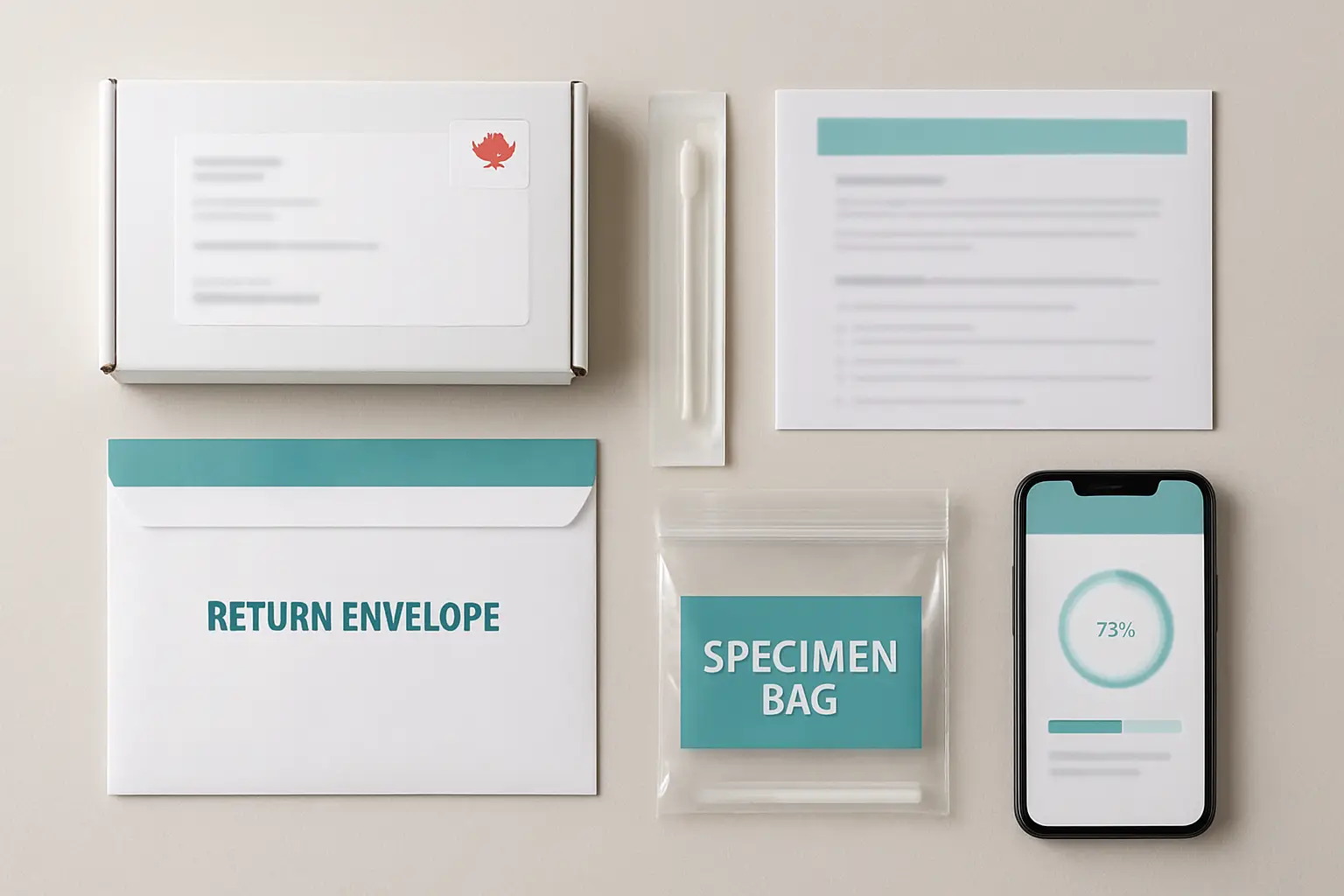 At-home pharmacogenomic testing kit prepared for return in Canada