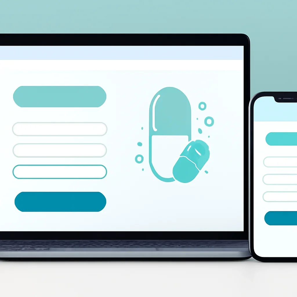 Online microbiome testing order page shown on laptop and phone screens