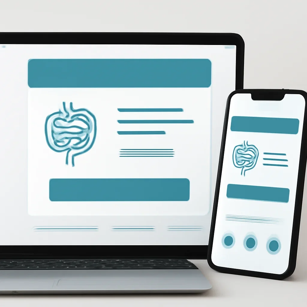 Online microbiome testing order page shown on laptop and phone screens