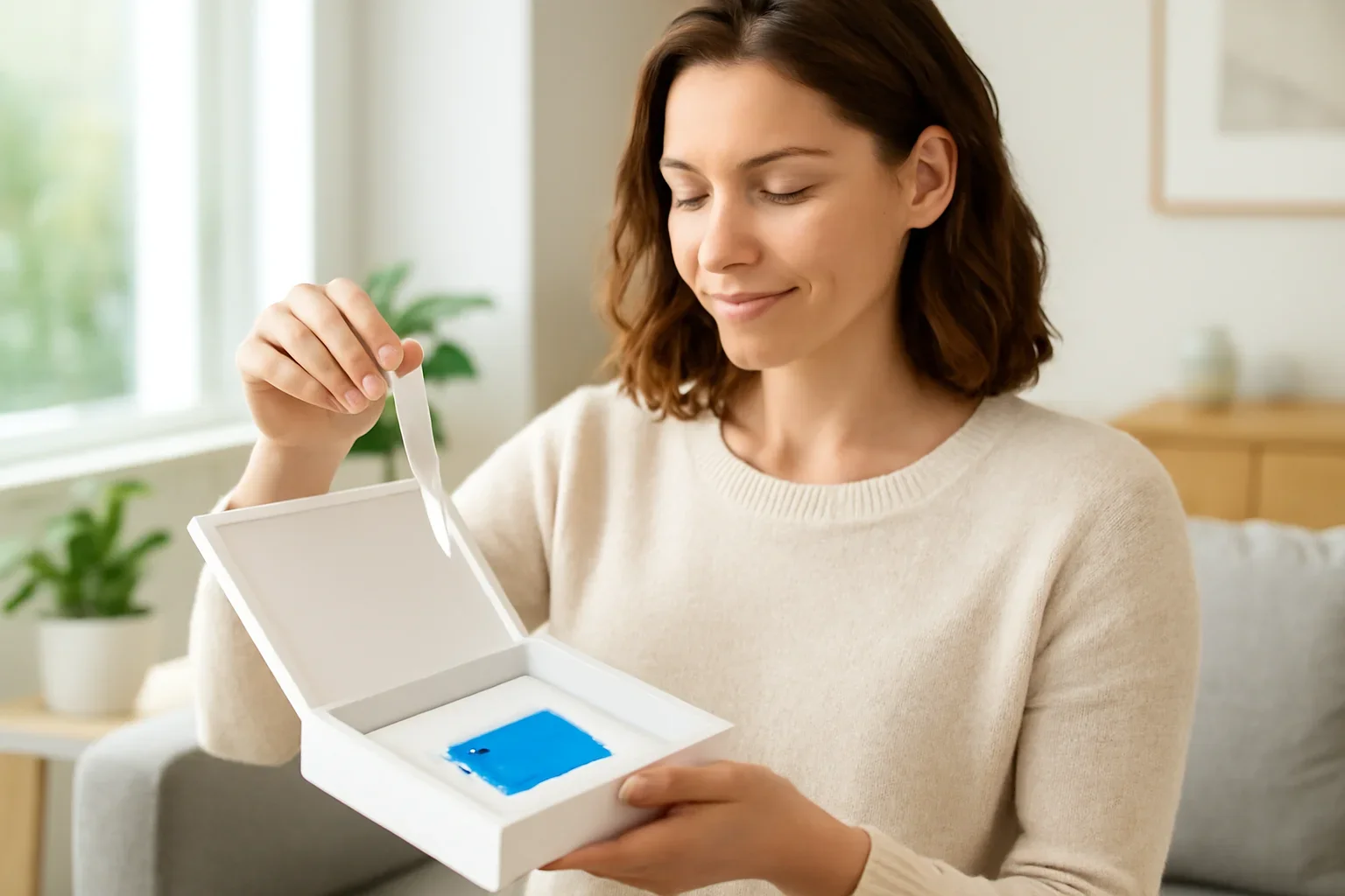 Person opening an at-home microbiome testing kit in Canada
