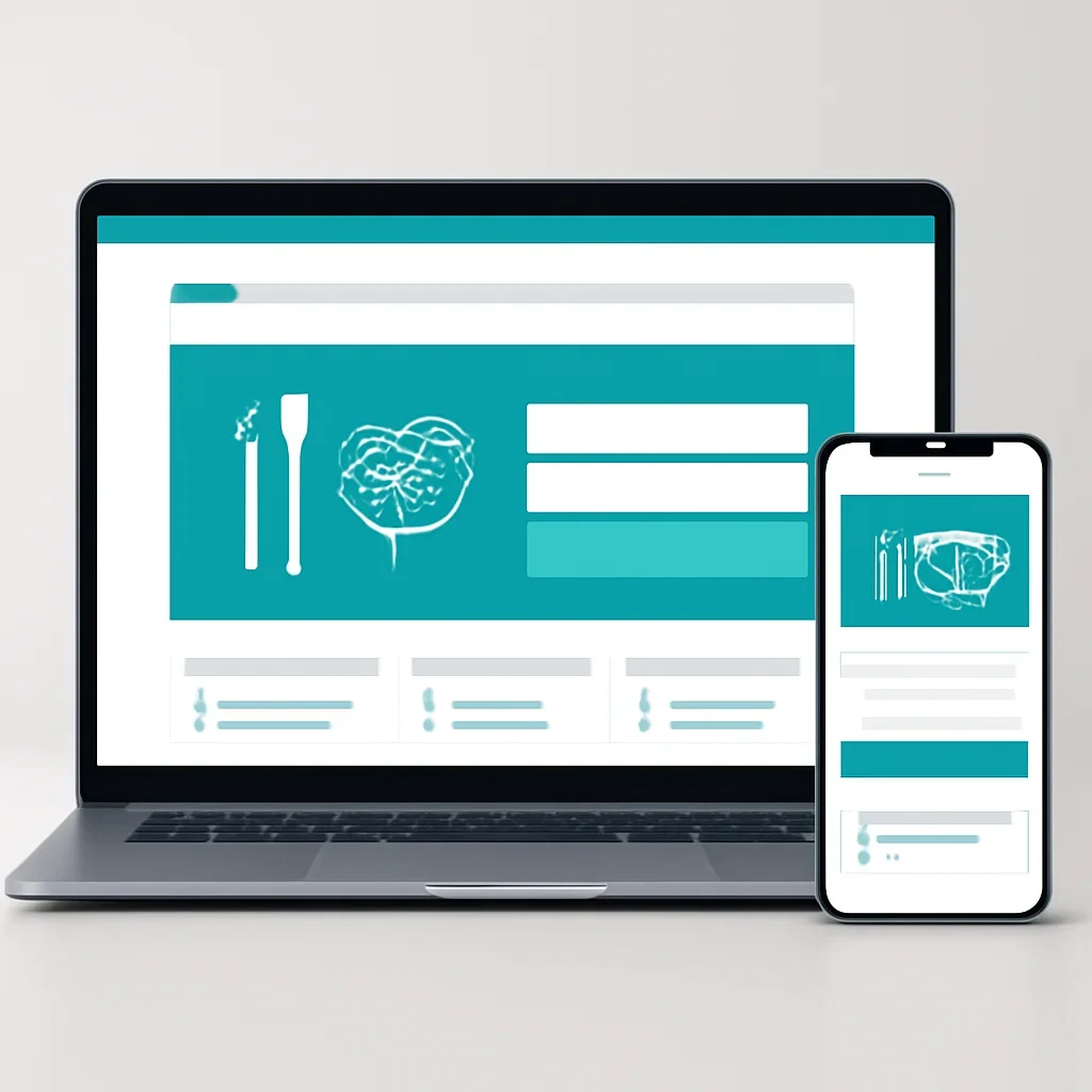 Online microbiome testing order page shown on laptop and phone screens