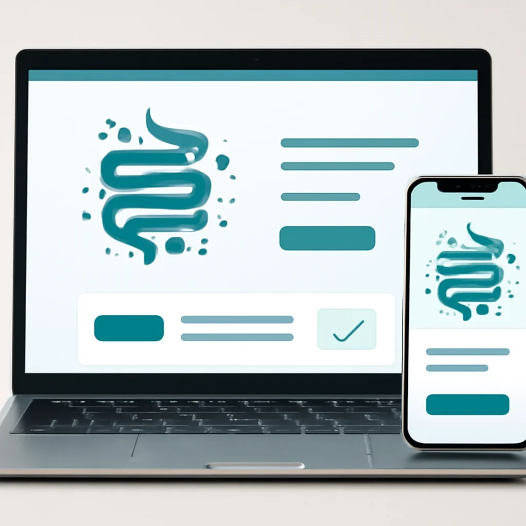 Online microbiome testing order page shown on laptop and phone screens