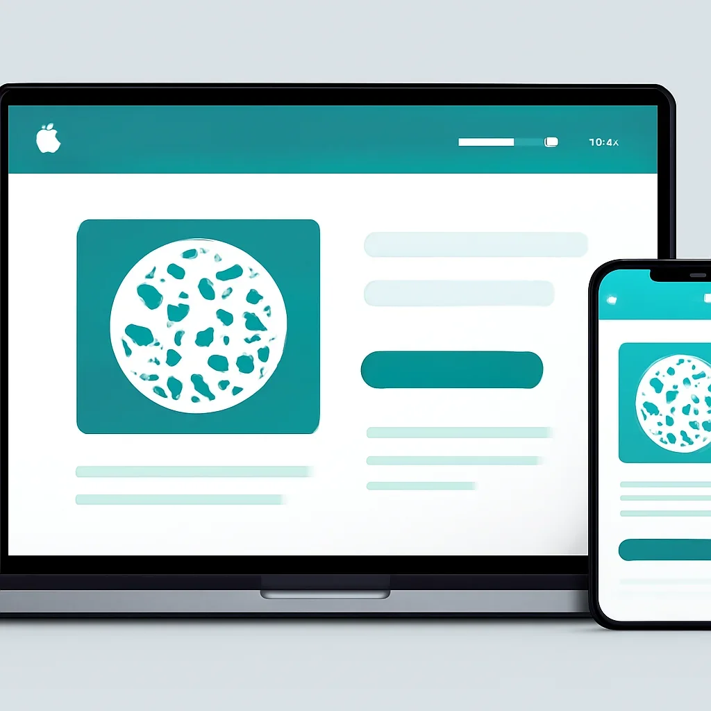 Online microbiome testing order page shown on laptop and phone screens