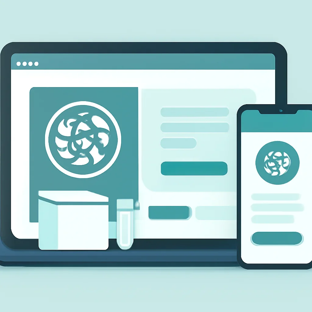 Online microbiome testing order page shown on laptop and phone screens