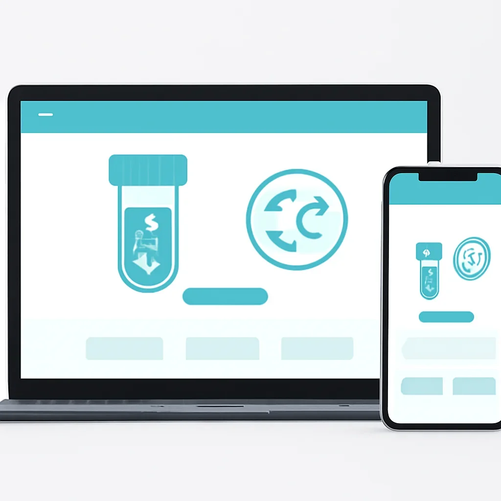 Online microbiome testing order page shown on laptop and phone screens