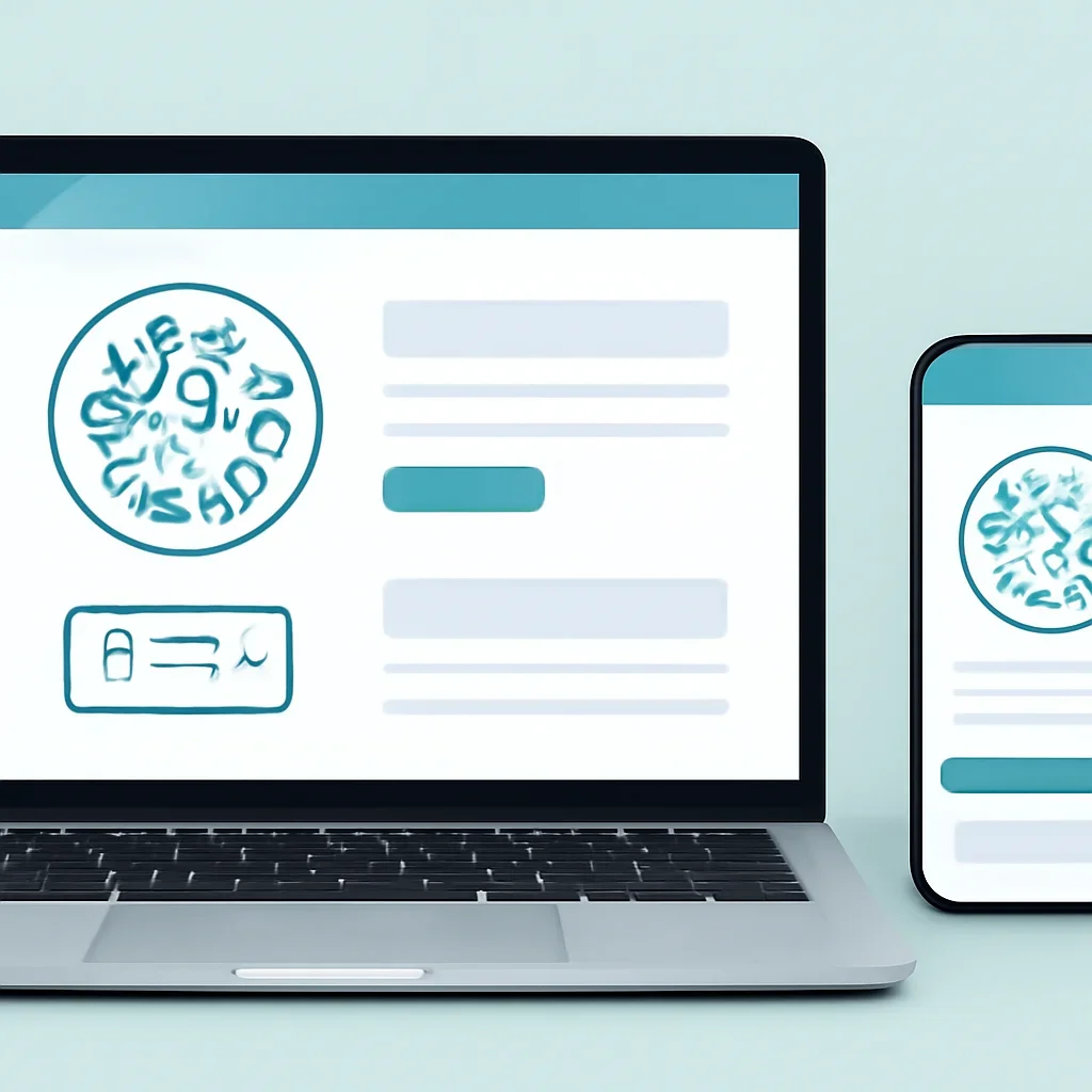 Online microbiome testing order page shown on laptop and phone screens