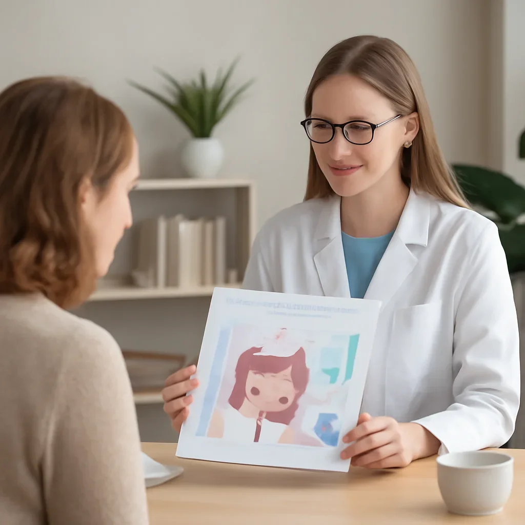 Nutrition professional reviewing a gut health report with a client