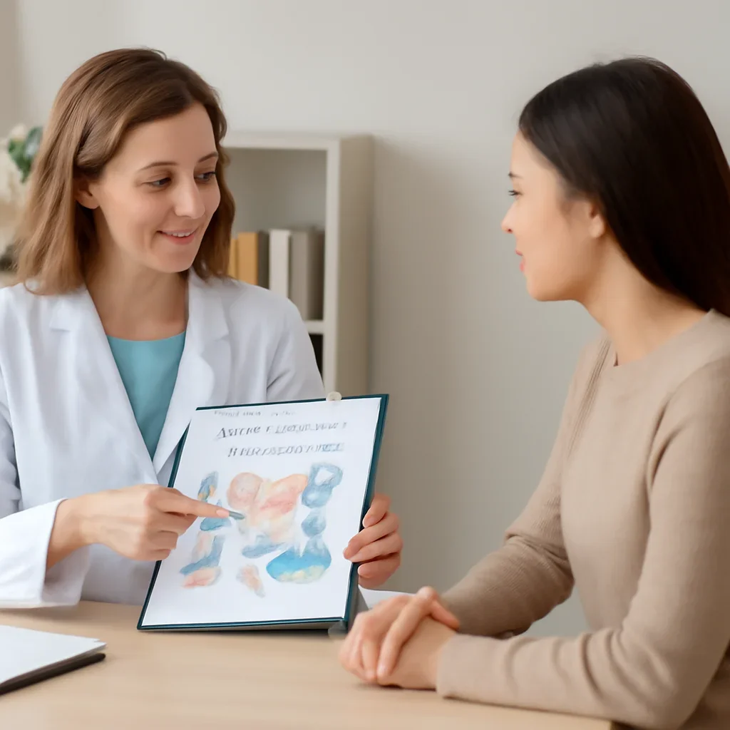 Nutrition professional reviewing a gut health report with a client