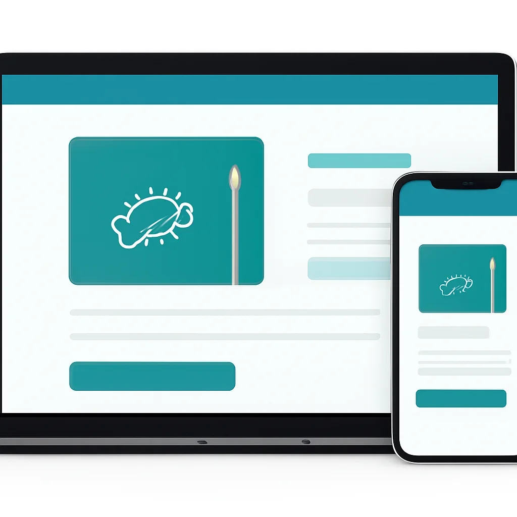 Online microbiome testing order page shown on laptop and phone screens