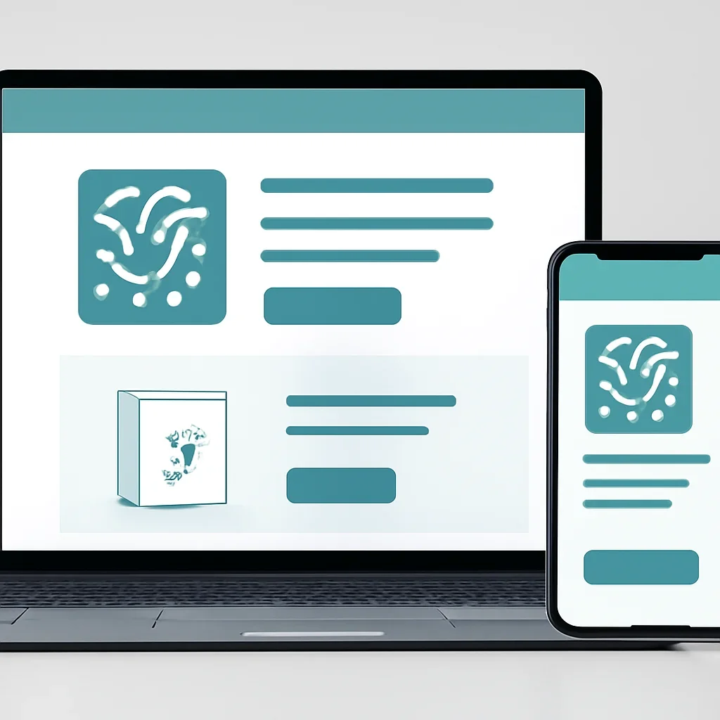 Online microbiome testing order page shown on laptop and phone screens