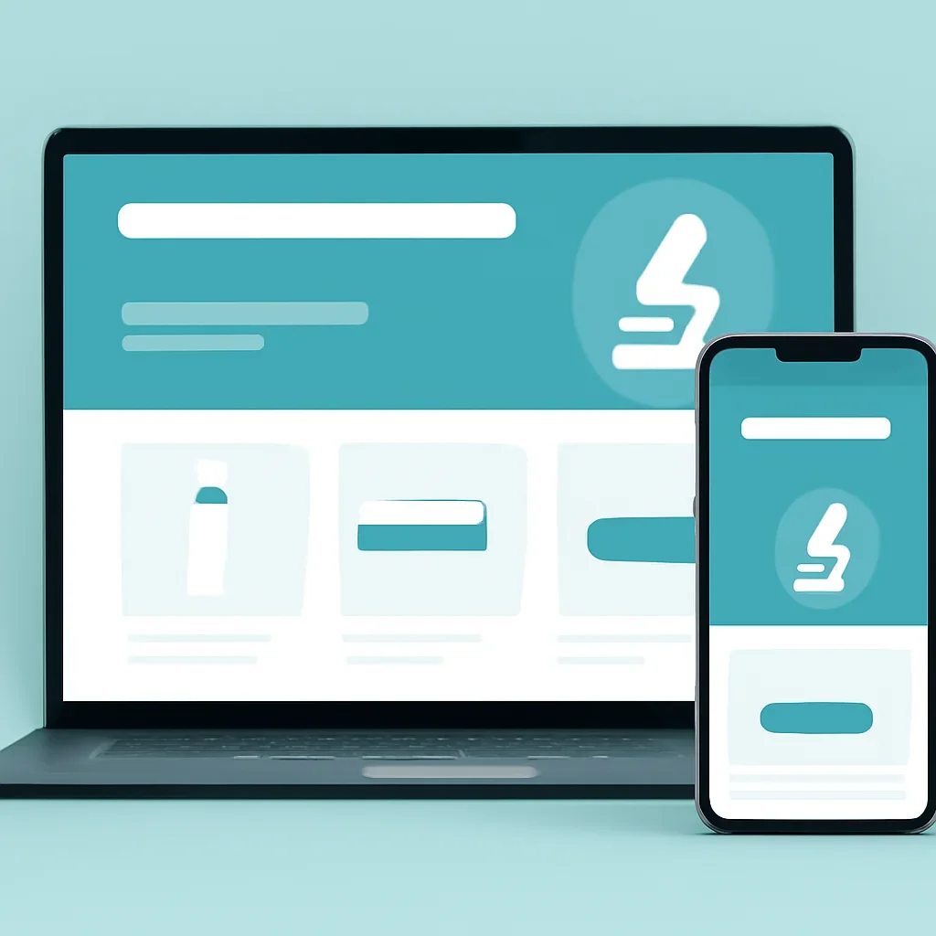 Online microbiome testing order page shown on laptop and phone screens