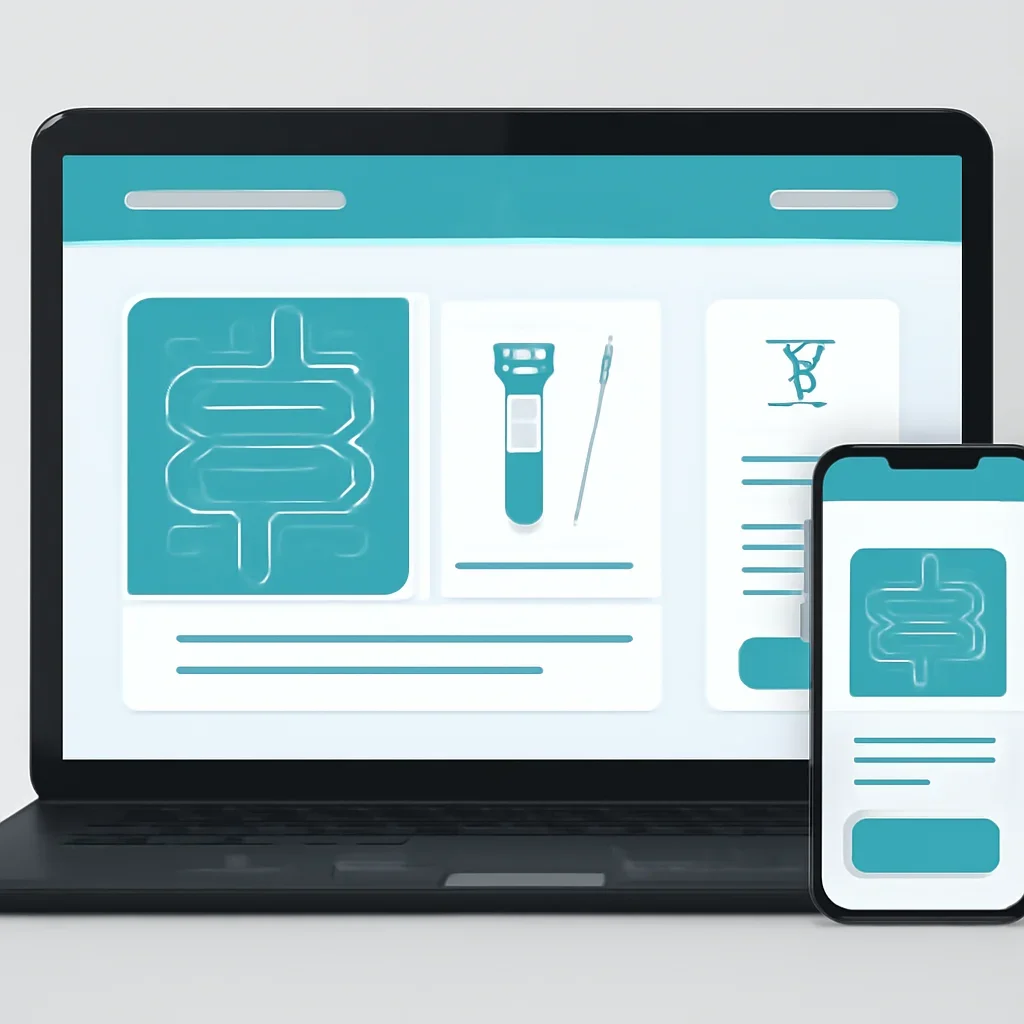 Online microbiome testing order page shown on laptop and phone screens