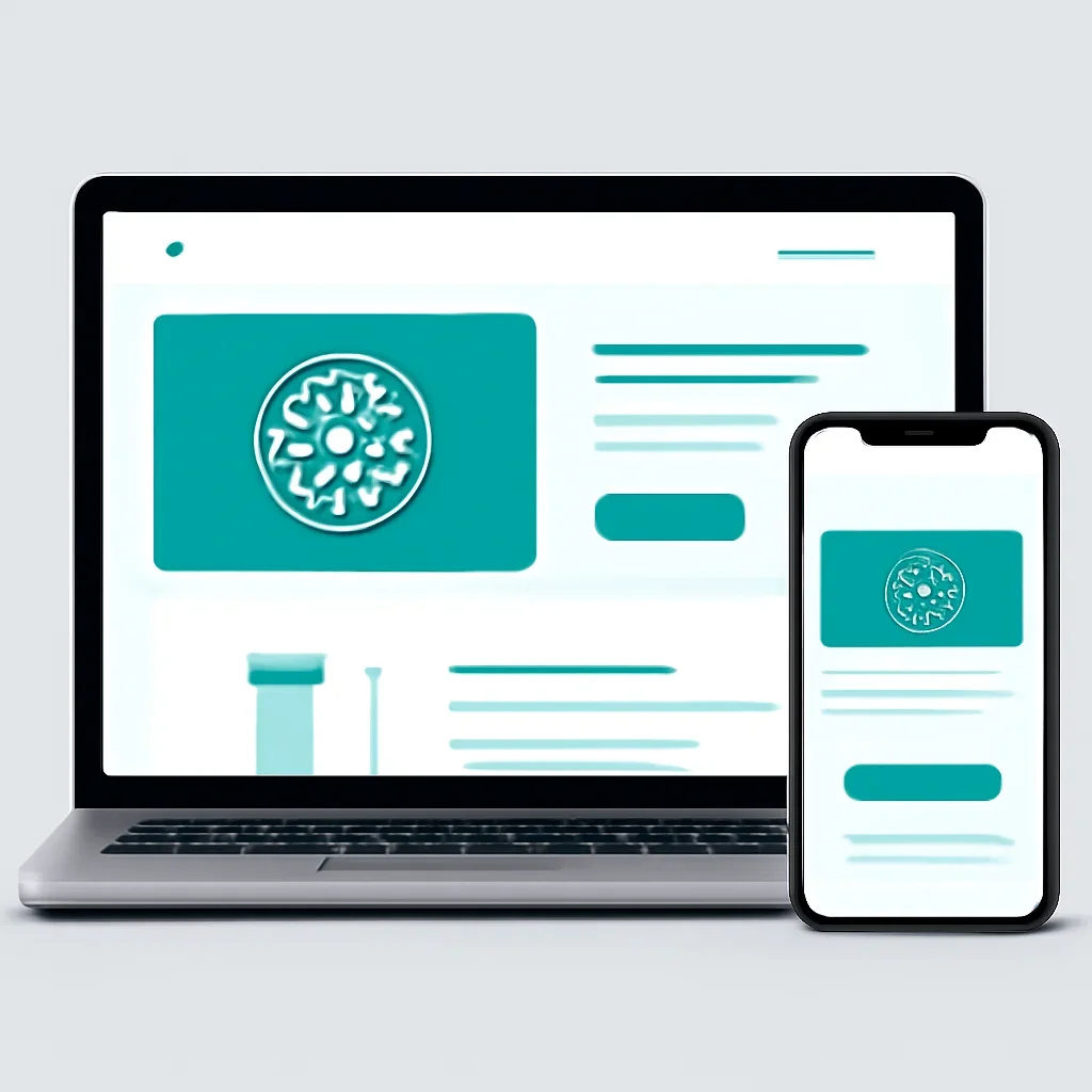 Online microbiome testing order page shown on laptop and phone screens