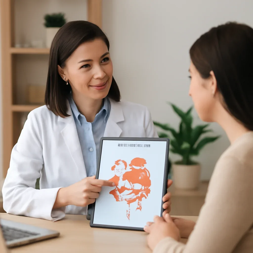 Nutrition professional reviewing a gut health report with a client