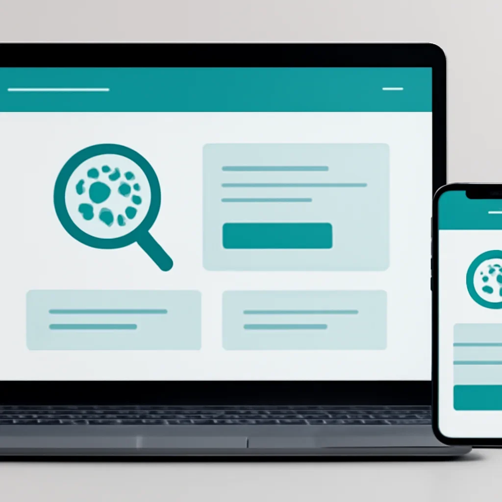 Online microbiome testing order page shown on laptop and phone screens