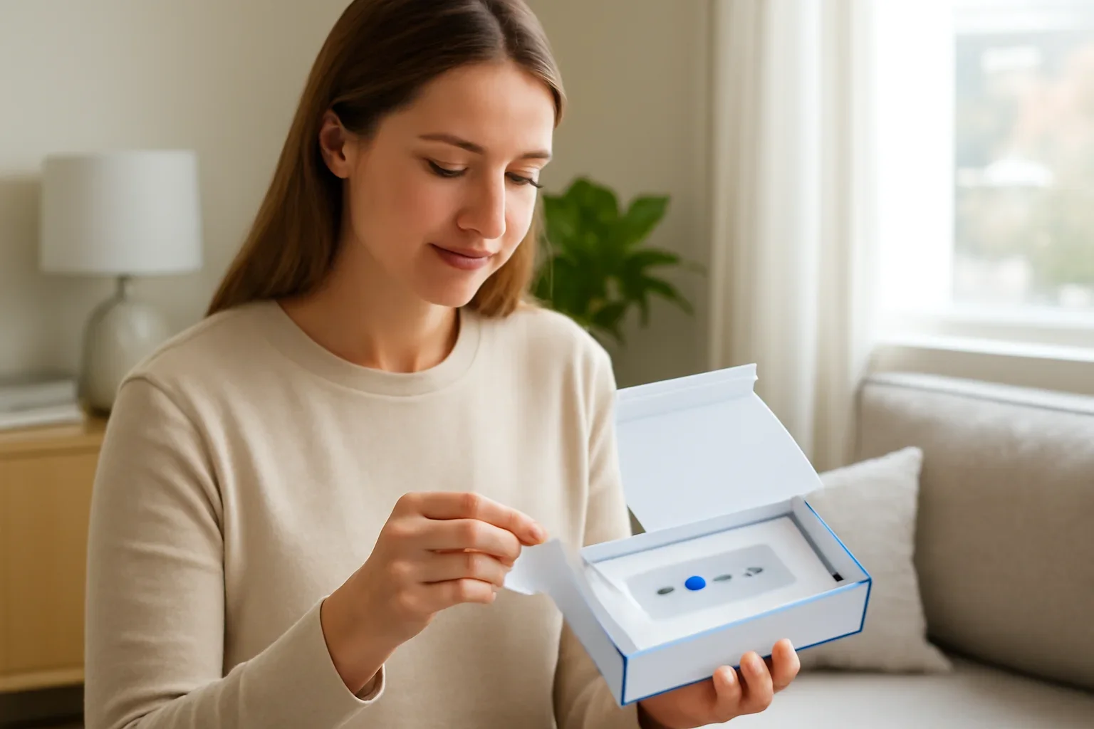 Person opening an at-home microbiome testing kit in Canada