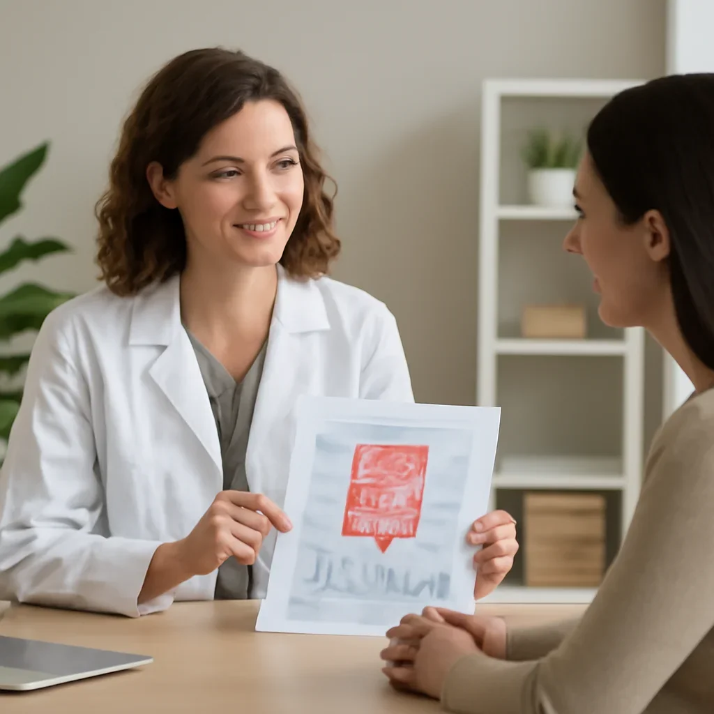 Nutrition professional reviewing a gut health report with a client