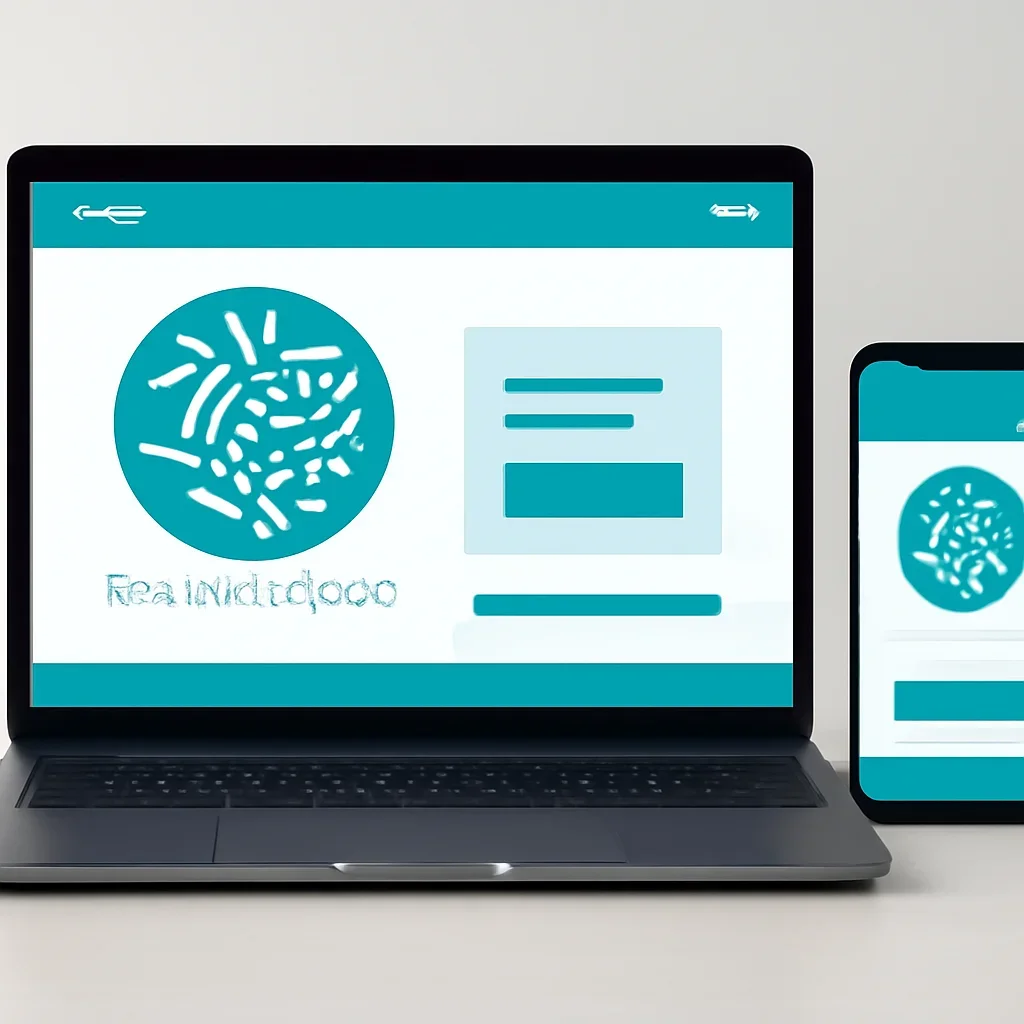 Online microbiome testing order page shown on laptop and phone screens