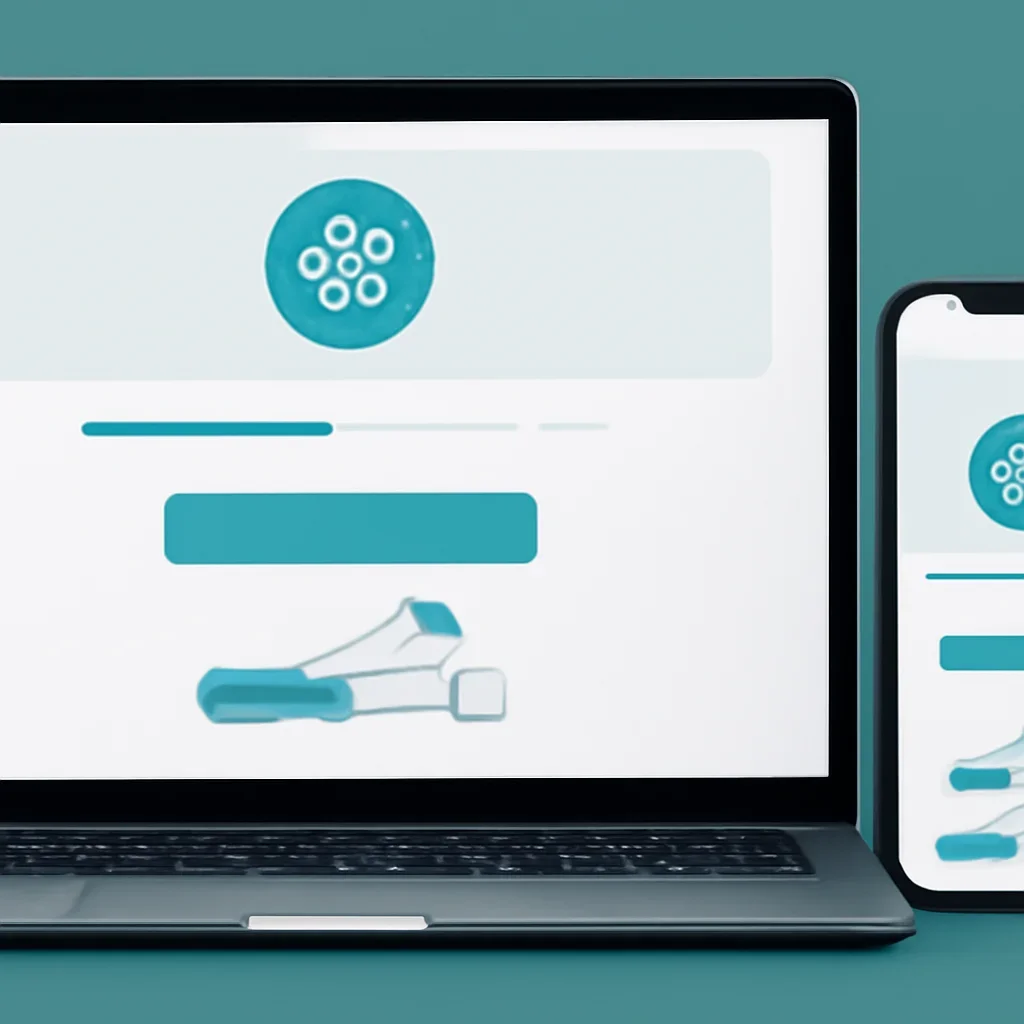Online microbiome testing order page shown on laptop and phone screens