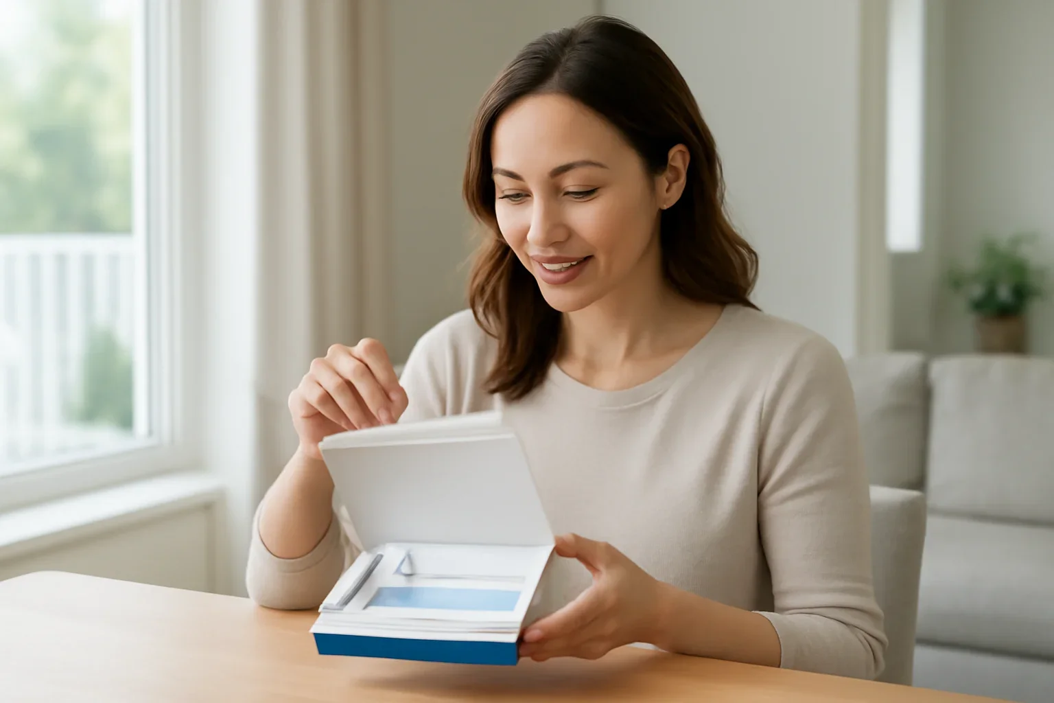 Person opening an at-home microbiome testing kit in Canada