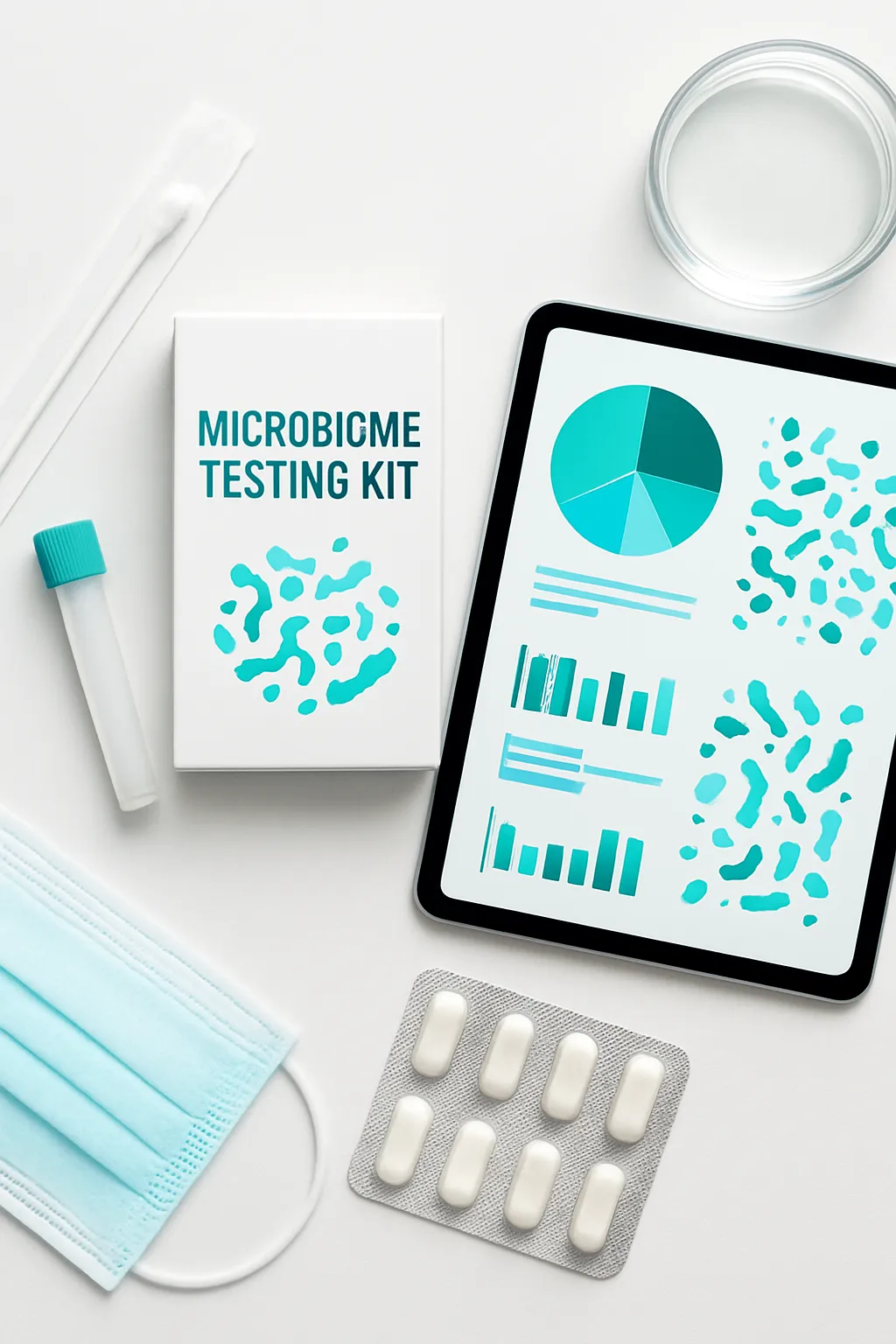 Microbiome testing and personalized probiotic selection concept