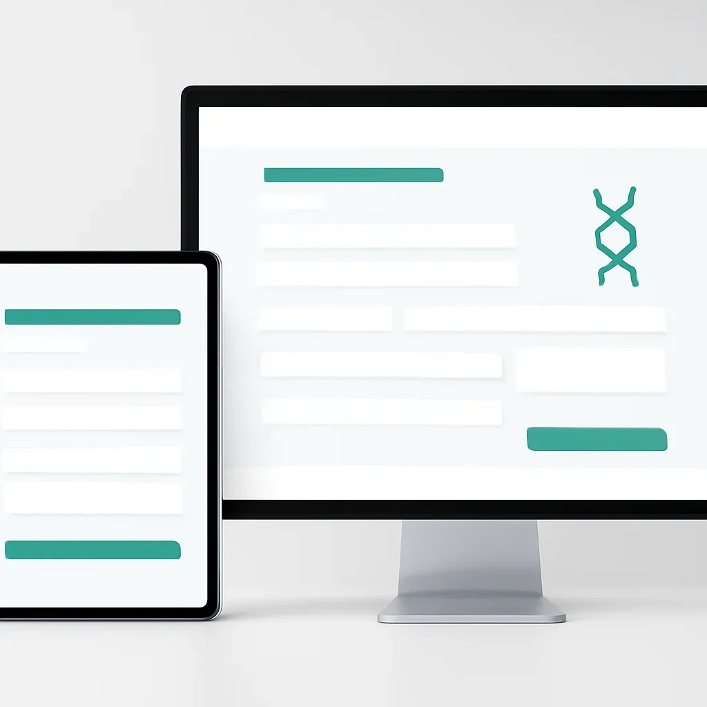 Tablet screen showing an online pharmacogenetic testing order form