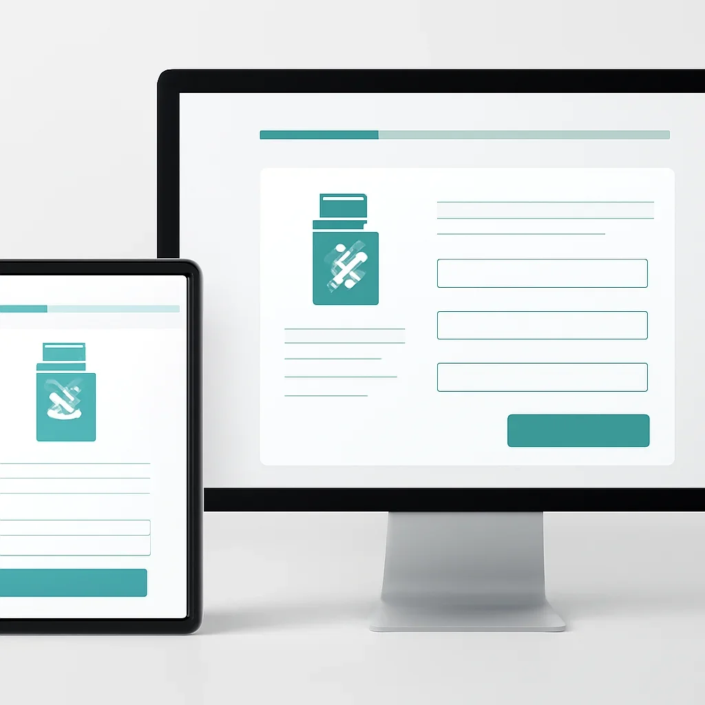 Tablet screen showing an online pharmacogenetic testing order form