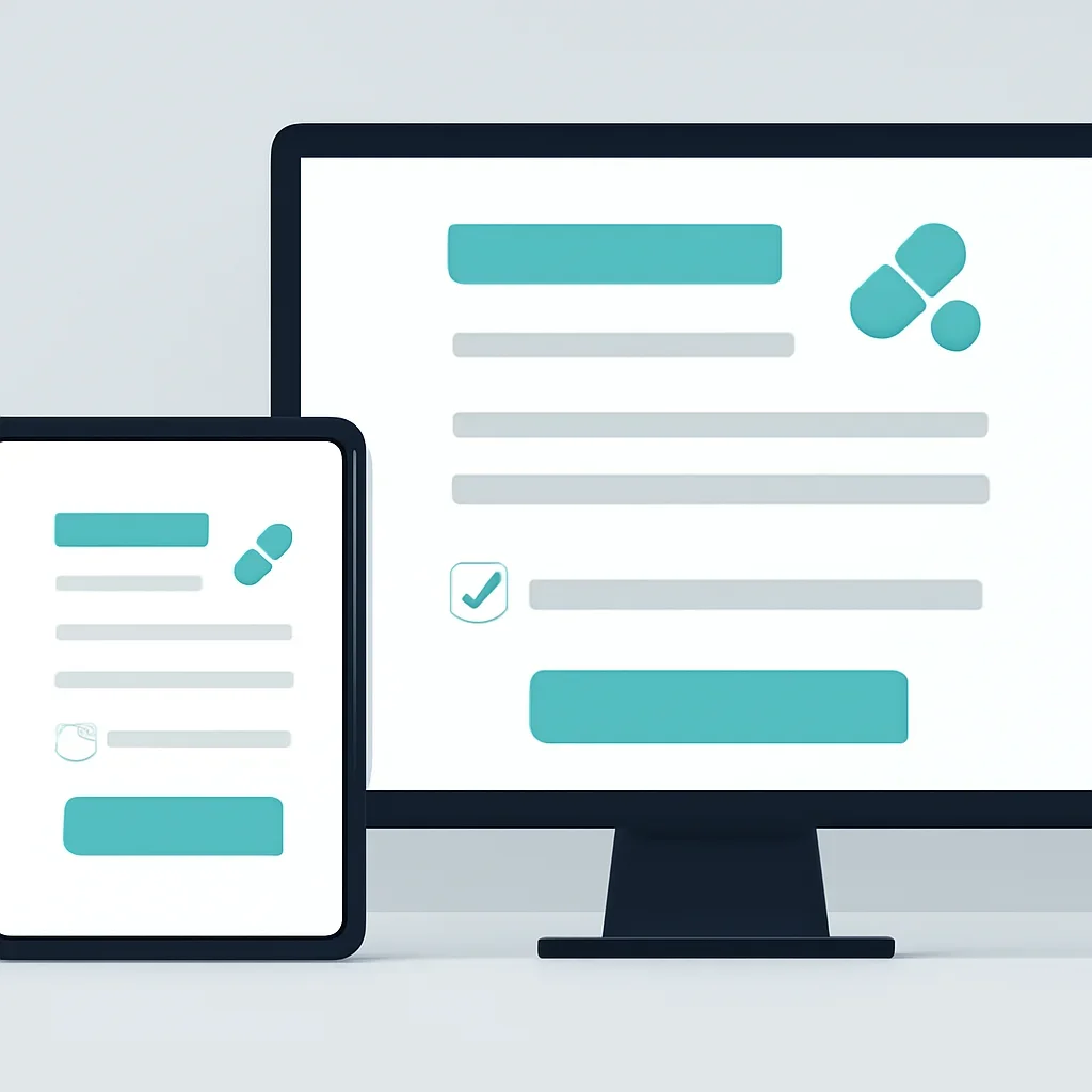Tablet screen showing an online pharmacogenetic testing order form