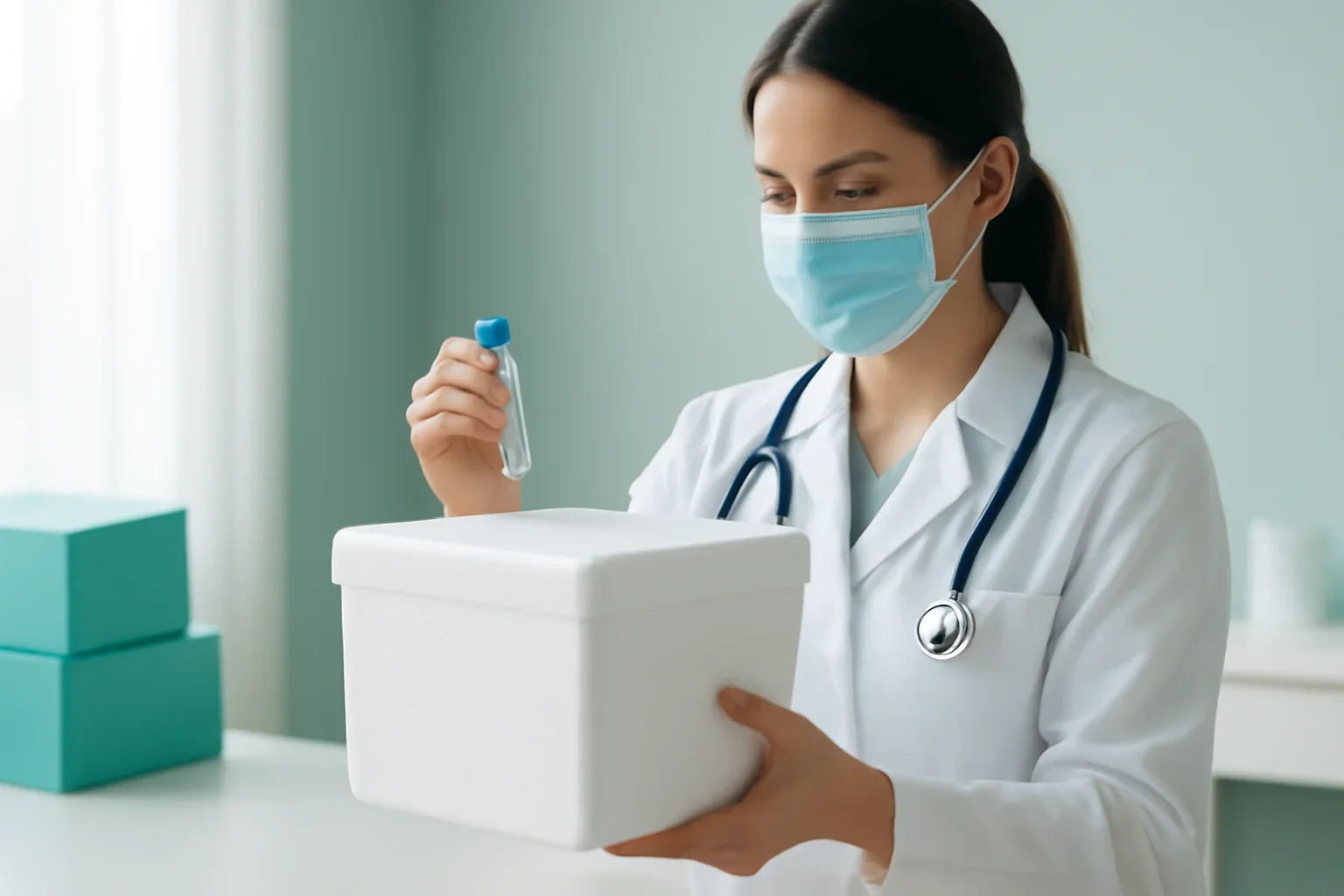 Healthcare website hero visual for Shipping and sample return